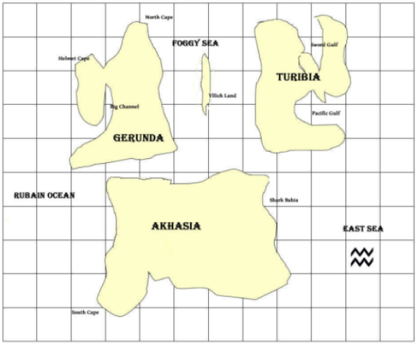 Mapa del paneta Gondwana